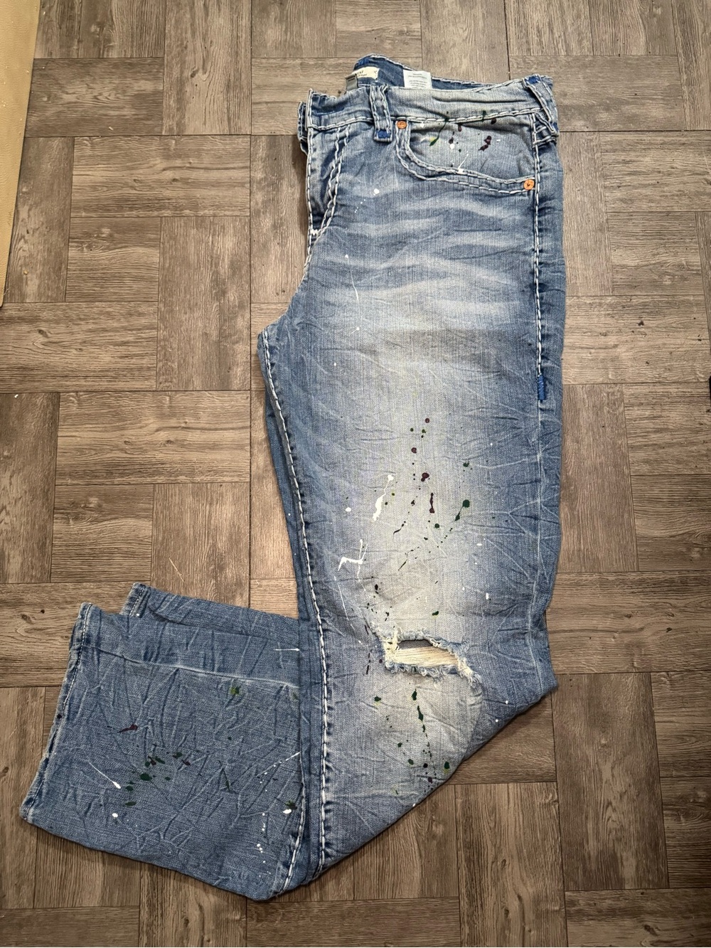 True Religion - Ricki's Light Blue Relaxed Fit Distressed Jeans